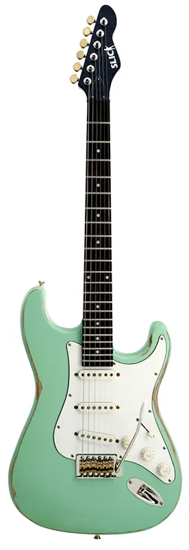 Zertifiziert Slick SL 57 SG E-Gitarre ST-Style Surf Green
