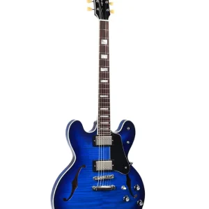 Sigma E-Gitarre HBA-102H-TBB Semi-Hollow Transparent Blue inkl. Koffer Direktkauf