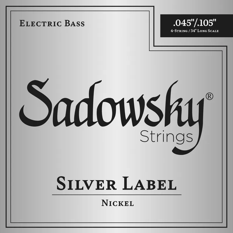 Sadowsky Silver Label Bass String Set, Nickel, Long Scale (34") - 4-String, .045-.105 Top-Seller