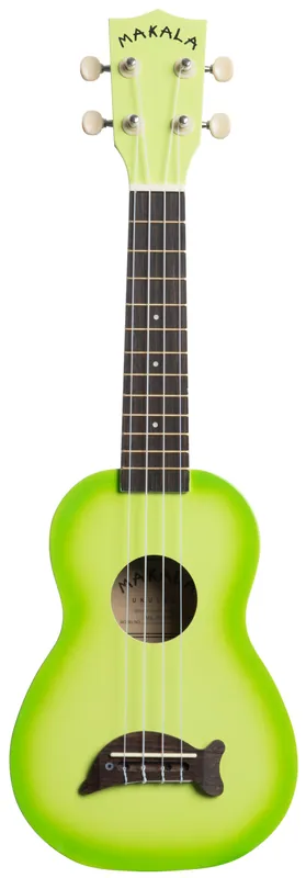 Saisonangebot Makala Dolphin MK-SD-GRNBURST - Green Apple Burst Soprano Dolphin Ukulele, with Tote Bag