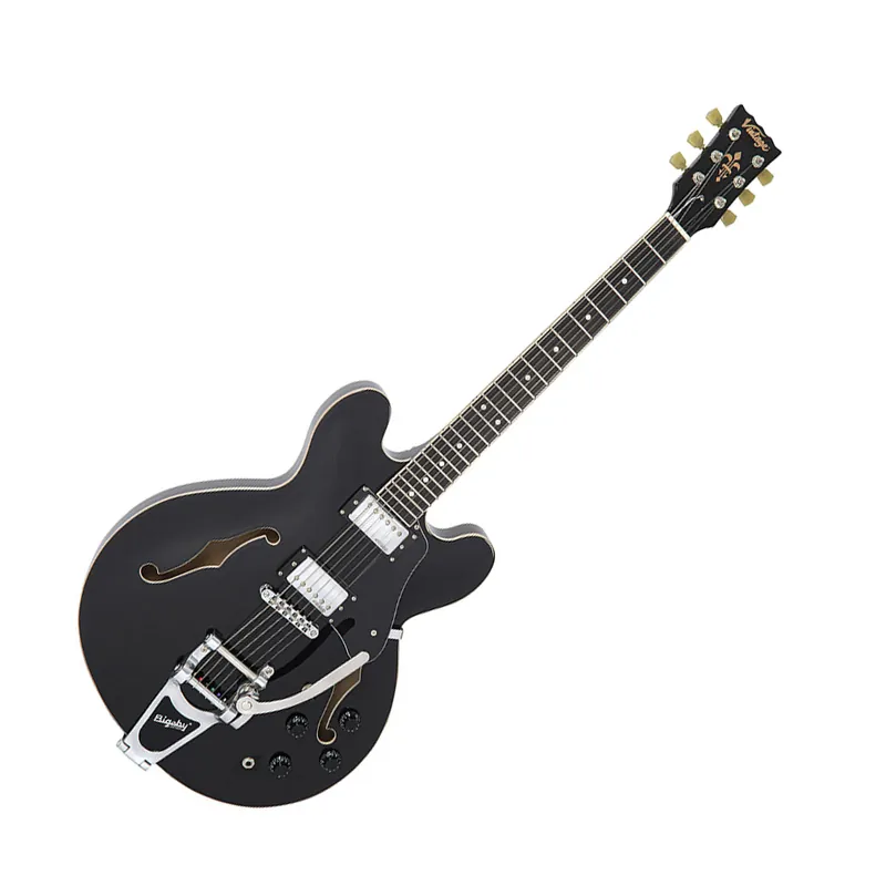 Kostenloser Rückversand Vintage Reissued VSA500BBK E-Gitarre, Gloss Black