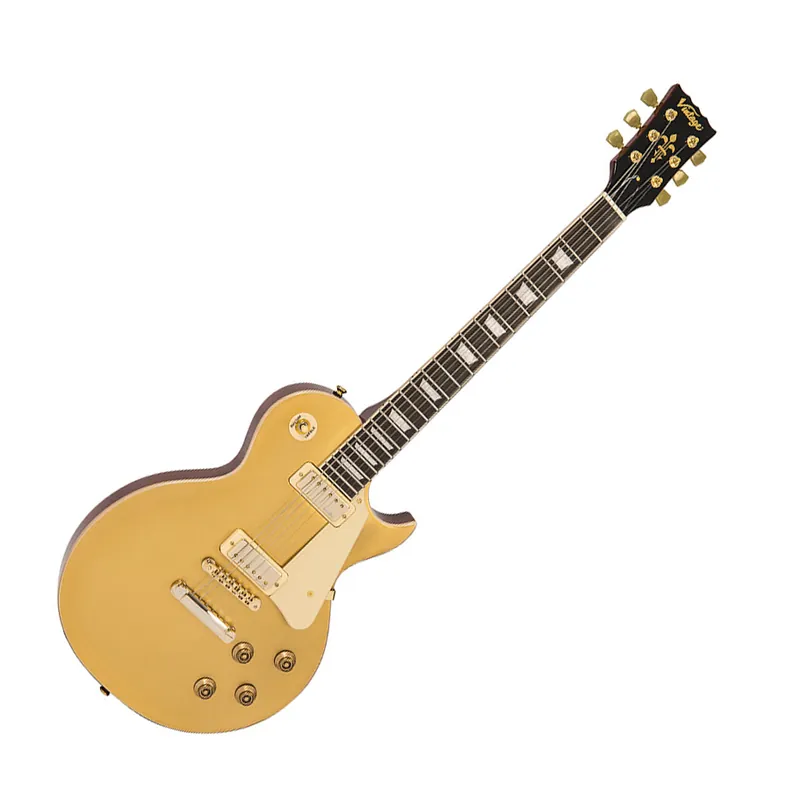 VINTAGE Reissued Series V100MGT E-Gitarre, Gold Top Billig