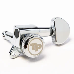TonePros GKL70K-C Locking Tuner with 18:1 Gear Ratio and "Small Kidney" Style Button - Guitar Machine Heads, 7-In-Line - Chrome Heißes Angebot