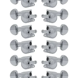 Top-Preis Grover 205-18BC12 Mid-Size Rotomatics with Round Button - 12-String Guitar Machine Heads, 6 + 6 - Chrome