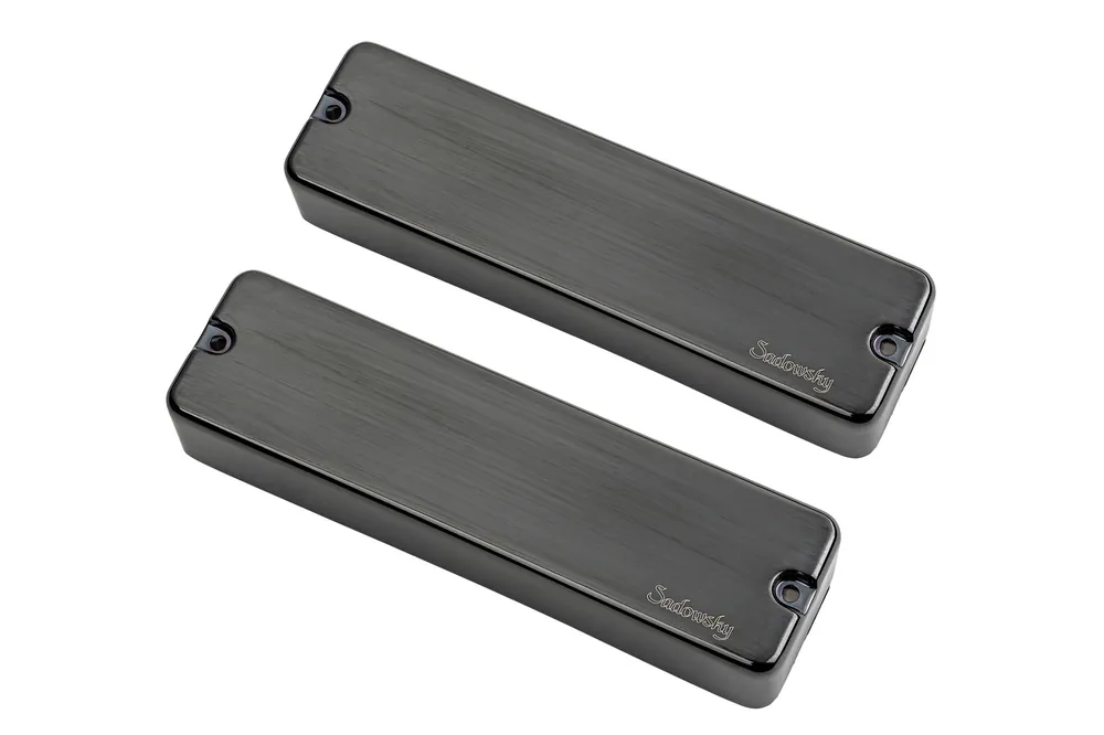 Sadowsky Soapbar Humbucker Bass Pickup Set, Passiv, Dual Coil, 6-String - Bridge & Neck - Brushed Black Chrome Cover Angebot