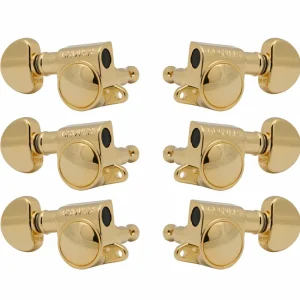 Solange Der Vorrat Reicht Grover 205-18G Mid-Size Rotomatics with Round Button - Guitar Machine Heads, 3 + 3 - Gold