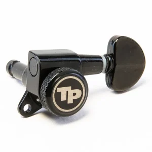 Sonderaktion TonePros GKL60K-B Locking Tuner with 18:1 Gear Ratio and "Small Kidney" Style Button - Guitar Machine Heads, 6-In-Line - Black