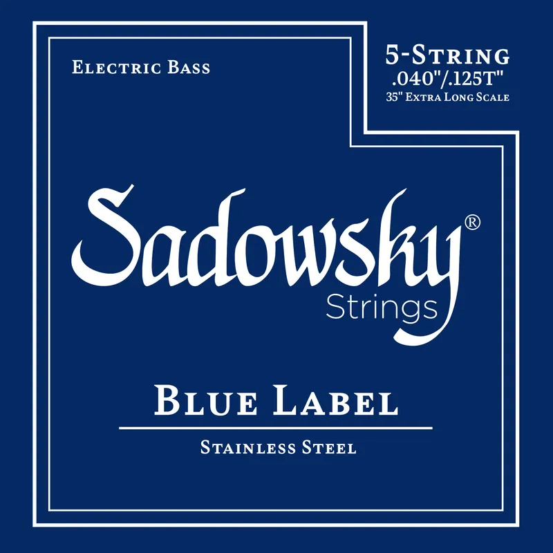 Versand Am Gleichen Tag Sadowsky Blue Label Bass String Set, Stainless Steel, Taperwound, Extra Long Scale (35") - 5-String, .040-.125