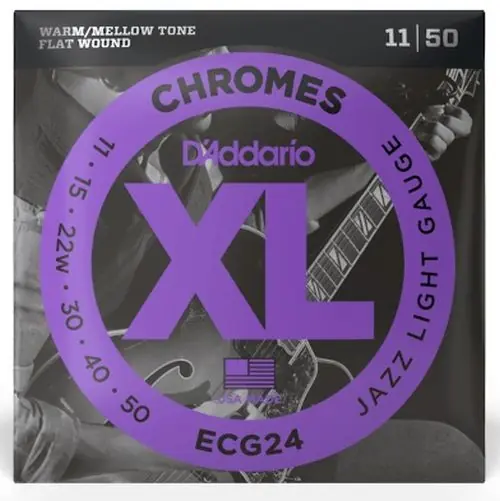 D'Addario ECG24 Chromes Flat Wound, Jazz Light, 011-050 Meistverkauft