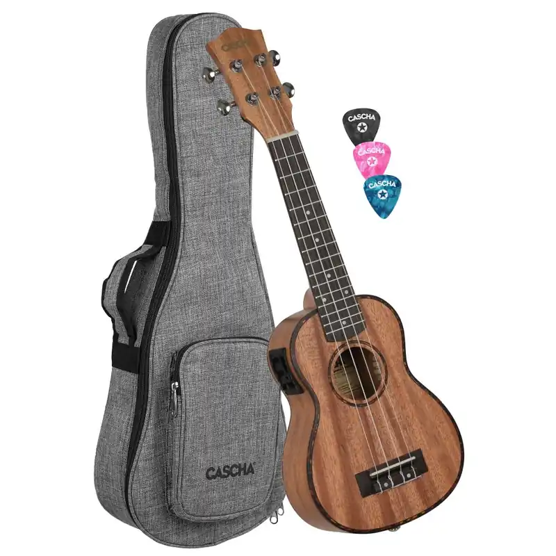 CASCHA HH 2026E Sopran Ukulele Mahagoni Set mit Tonabnehmersystem Markenware