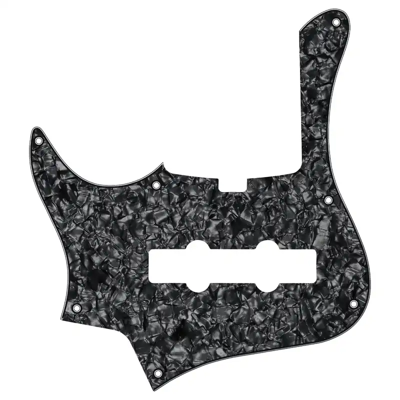 Sadowsky Parts - 24-Fret Vintage Single Cut J/J Bass Pickguard - 5-String - Black Pearl - Lefthand Bestpreis