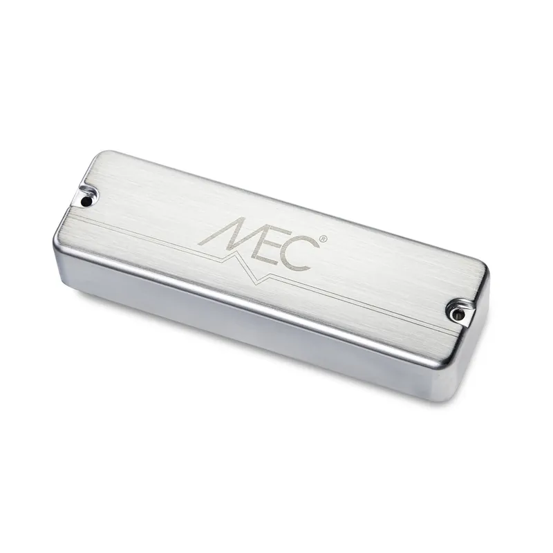 MEC Active Soapbar Humbucker Bass Pickup, Metal Cover, 5-String - Brushed Chrome Zertifiziert