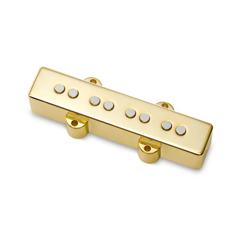 Wochenendangebot MEC Passive J-Style Bass Pickup (Long), Metal Cover, Open Pole Pieces, 4-String, Bridge - Gold