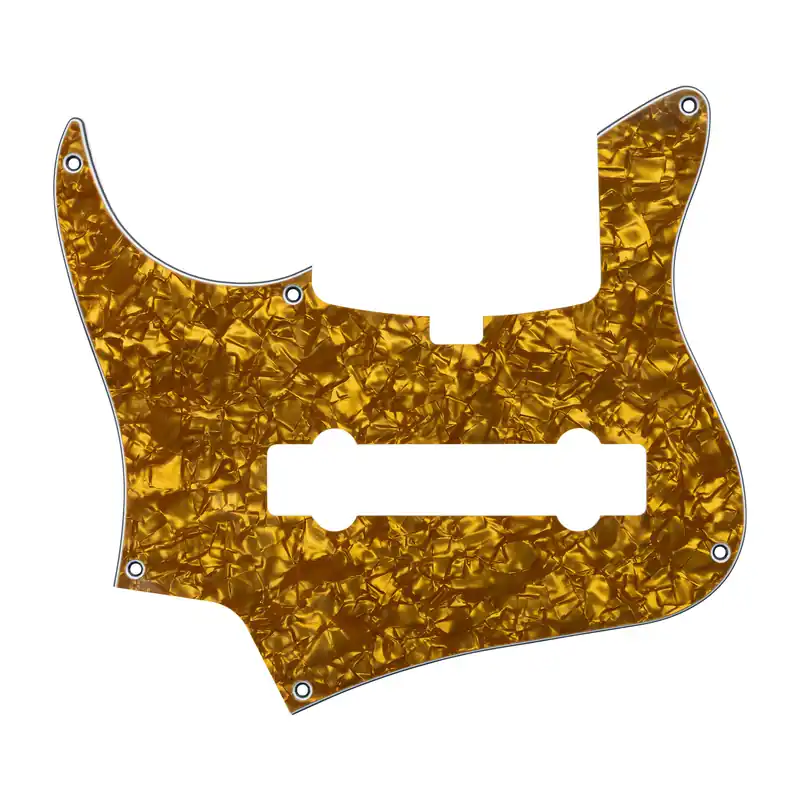 Super-Preis Sadowsky Parts - 24-Fret Vintage J/J Bass Pickguard - 6-String - Gold Pearl - Lefthand
