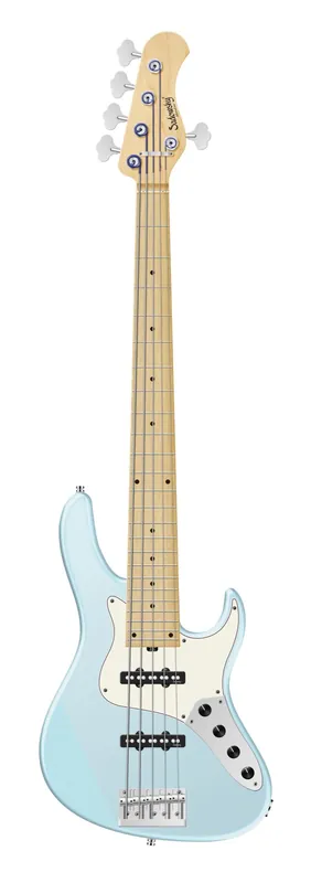 Jetzt Bestellen Sadowsky MetroLine 24-Fret Vintage J/J Bass, Swamp Ash Body, Maple Fingerboard, 5-String - Solid Ice Blue Metallic Satin
