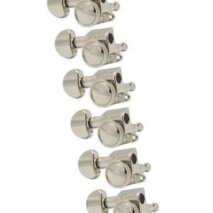 Neue Kollektion Grover 505NL6 Mini Roto-Grip Locking Rotomatics - Guitar Machine Heads, 6-in-Line, Lefthand, Treble Side (Right) - Nickel