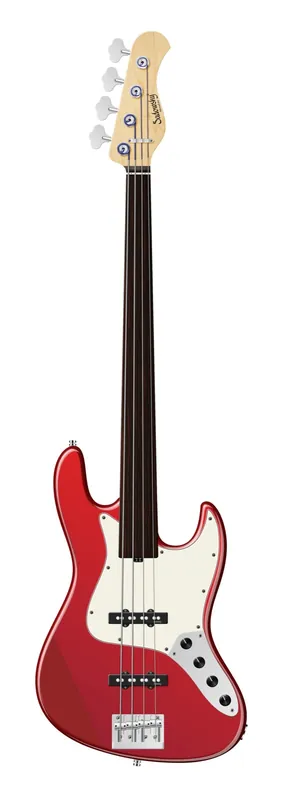 Sadowsky MetroLine 21-Fret Vintage J/J Bass, Red Alder Body, Tigerstripe Ebony Fingerboard, 4-String, Fretless - Solid Candy Apple Red Metallic High Polish Zertifiziert
