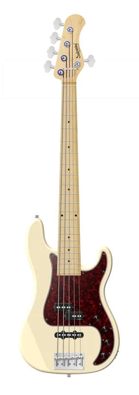 Sadowsky MetroLine 21-Fret Hybrid P/J Bass, Solidbody, Swamp Ash Body, Maple Fingerboard, 5-String - Solid Olympic White High Polish Versand Am Gleichen Tag