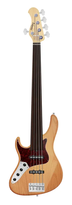 Kracherpreis Sadowsky MetroLine 24-Fret Vintage J/J Bass, Red Alder Body, Tigerstripe Ebony Fingerboard, 5-String, Fretless, Lefthand - Natural Transparent Satin