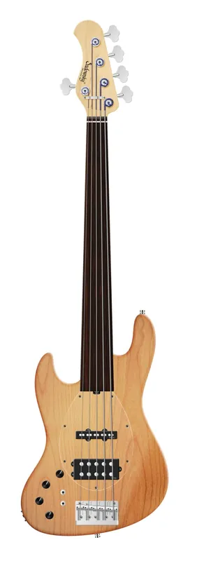 Sadowsky MetroLine 21-Fret Vintage M/J Bass, Red Alder Body, Tigerstripe Ebony Fingerboard, 5-String, Fretless, Lefthand - Natural Transparent Satin Nur Für Kurze Zeit