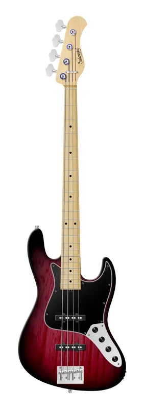 Kostenloser Rückversand Sadowsky MetroLine 22-Fret Will Lee Artist Line Bass, Swamp Ash Body, Maple Fingerboard, 4-String - Burgundy Blackburst Transparent Satin