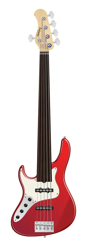 Meistverkauft Sadowsky MetroLine 24-Fret Vintage J/J Bass, Red Alder Body, Tigerstripe Ebony Fingerboard, 5-String, Fretless, Lefthand - Solid Candy Apple Red Metallic High Polish