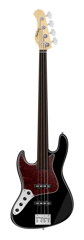 Sadowsky MetroLine 22-Fret Will Lee Artist Line Bass, Swamp Ash Body, Tigerstripe Ebony Fingerboard, 4-String, Fretless, Lefthand - Solid Black High Polish Nur Für Kurze Zeit