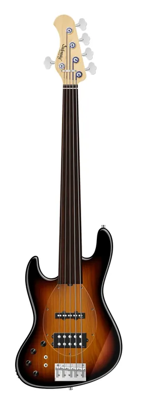 Sadowsky MetroLine 21-Fret Vintage M/J Bass, Swamp Ash Body, Tigerstripe Ebony Fingerboard, 5-String, Fretless, Lefthand - '59 Burst Transparent High Polish Direkt Vom Hersteller