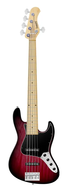 Kostenloser Versand Sadowsky MetroLine 21-Fret Vintage J/J Bass, Solidbody, Swamp Ash Body, Maple Fingerboard, 5-String - Burgundy Blackburst Transparent Satin