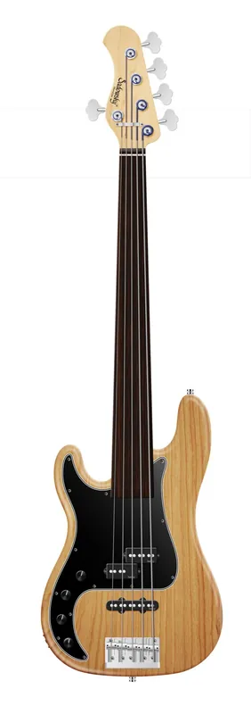 Sadowsky MetroLine 21-Fret Hybrid P/J Bass, Solidbody, Swamp Ash Body, Tigerstripe Ebony Fingerboard, 5-String, Fretless, Lefthand - Natural Transparent Satin Bestseller