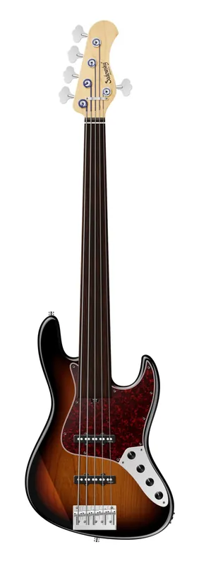 Sadowsky MetroLine 22-Fret Will Lee Artist Line Bass, Red Alder Body, Tigerstripe Ebony Fingerboard, 5-String, Fretless - '59 Burst Transparent High Polish Kostenloser Rückversand