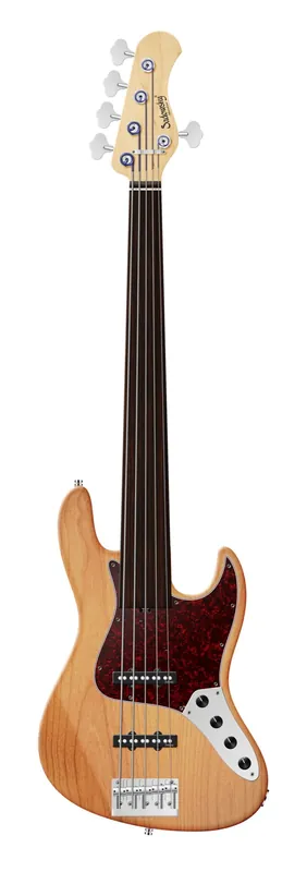 Sadowsky MetroLine 21-Fret Vintage J/J Bass, Red Alder Body, Tigerstripe Ebony Fingerboard, 5-String, Fretless - Natural Transparent Satin Preisknaller
