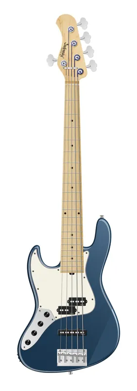 Garantierte Lieferung Sadowsky MetroLine 21-Fret Vintage P/J Bass, Swamp Ash Body, Maple Fingerboard, 5-String, Lefthand - Solid Dark Lake Placid Blue Metallic High Polish