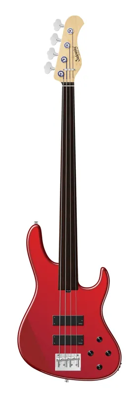 Sonderaktion Sadowsky MetroLine 24-Fret Modern Bass, Swamp Ash Body, Tigerstripe Ebony Fingerboard, 4-String, Fretless - Solid Candy Apple Red Metallic High Polish