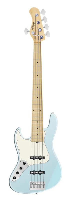 Direktkauf Sadowsky MetroLine 21-Fret Vintage J/J Bass, Solidbody, Swamp Ash Body, Maple Fingerboard, 5-String, Lefthand - Solid Ice Blue Metallic Satin