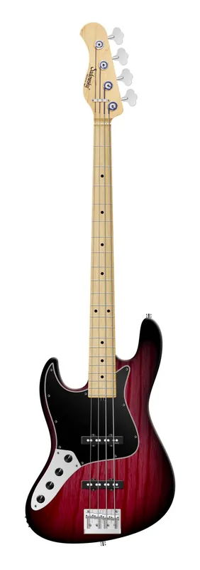 Online Kaufen Sadowsky MetroLine 21-Fret Vintage J/J Bass, Solidbody, Swamp Ash Body, Maple Fingerboard, 4-String, Lefthand - Burgundy Blackburst Transparent Satin