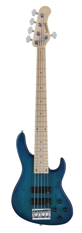 Sadowsky MetroLine 24-Fret Modern Bass, Swamp Ash Body, Maple Fingerboard, 5-String - Bora Blue Burst Transparent Satin Geprüft
