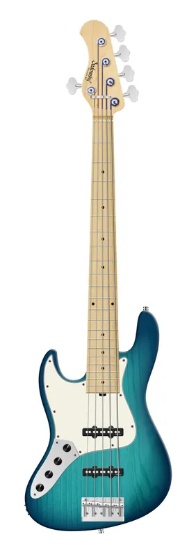 Sadowsky MetroLine 22-Fret Will Lee Artist Line Bass, Swamp Ash Body, Maple Fingerboard, 5-String, Lefthand - Bora Blue Burst Transparent Satin Echt