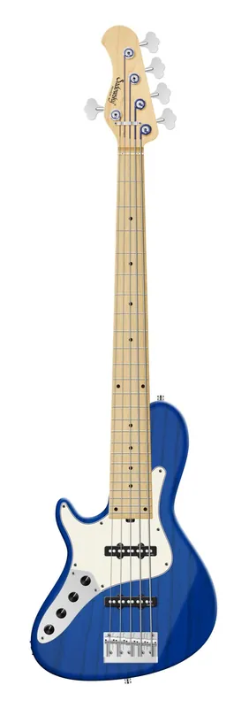 Sadowsky MetroLine 24-Fret Vintage Single Cut Bass, Swamp Ash Body, Maple Fingerboard, 5-String, Lefthand - Ocean Blue Transparent Satin Direkt Vom Hersteller