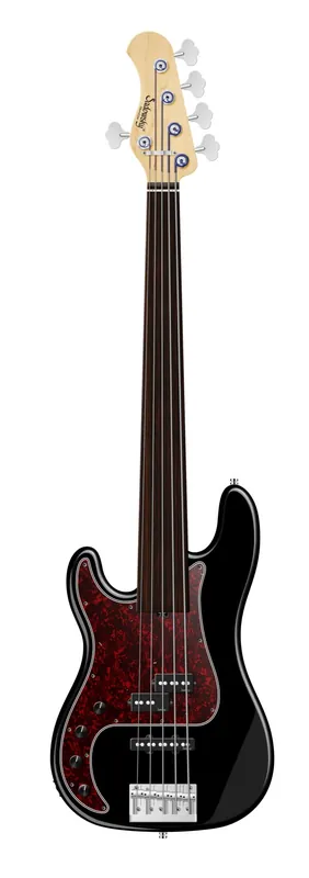 Jetzt Bestellen Sadowsky MetroLine 21-Fret Hybrid P/J Bass, Red Alder Body, Tigerstripe Ebony Fingerboard, 5-String, Fretless, Lefthand - Solid Black High Polish