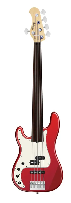 Sadowsky MetroLine 21-Fret Hybrid P/J Bass, Red Alder Body, Tigerstripe Ebony Fingerboard, 5-String, Fretless, Lefthand - Solid Candy Apple Red Metallic High Polish Neue Kollektion