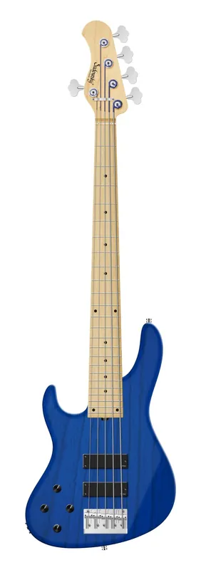 Ausverkauf Sadowsky MetroLine 24-Fret Modern Bass, Swamp Ash Body, Maple Fingerboard, 5-String, Lefthand - Ocean Blue Transparent Satin