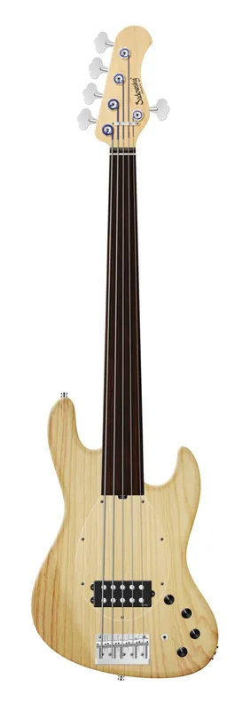 Sadowsky MetroLine 21-Fret Vintage M Bass, Swamp Ash Body, Tigerstripe Ebony Fingerboard, 5-String, Fretless - Natural Transparent Satin Mega-Angebot