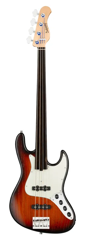 Sadowsky MetroLine 21-Fret Vintage J/J Bass, Swamp Ash Body, Tigerstripe Ebony Fingerboard, 4-String, Fretless - Almond Sunburst Transparent Satin Sichere Zahlung