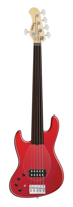 Sadowsky MetroLine 21-Fret Vintage M Bass, Red Alder Body, Tigerstripe Ebony Fingerboard, 5-String, Fretless, Lefthand - Solid Candy Apple Red Metallic High Polish Jetzt Bestellen