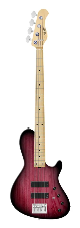 Preiswert Sadowsky MetroLine 24-Fret Single Cut Bass, Swamp Ash Body, Maple Fingerboard, 4-String - Burgundy Blackburst Transparent Satin