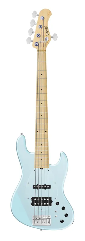 Sadowsky MetroLine 21-Fret Vintage M/J Bass, Swamp Ash Body, Maple Fingerboard, 5-String - Solid Ice Blue Metallic Satin Schneller Versand