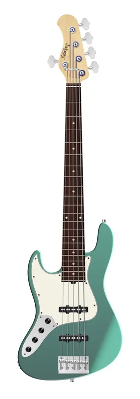 Sadowsky MetroLine 22-Fret Will Lee Artist Line Bass, Red Alder Body, Morado Fingerboard, 5-String, Lefthand - Solid Sage Green Metallic Satin Kostenfreie Lieferung