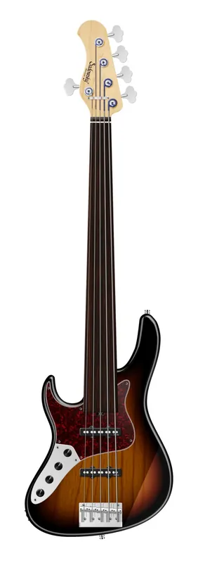 Wochenendangebot Sadowsky MetroLine 24-Fret Vintage J/J Bass, Swamp Ash Body, Tigerstripe Ebony Fingerboard, 5-String, Fretless, Lefthand - '59 Burst Transparent High Polish