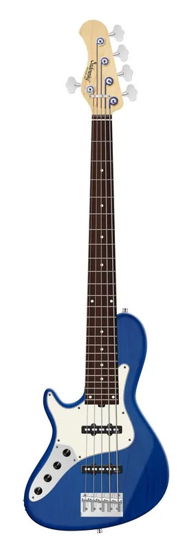 Zertifiziert Sadowsky MetroLine 24-Fret Vintage Single Cut Bass, Red Alder Body, Morado Fingerboard, 5-String, Lefthand - Ocean Blue Transparent Satin